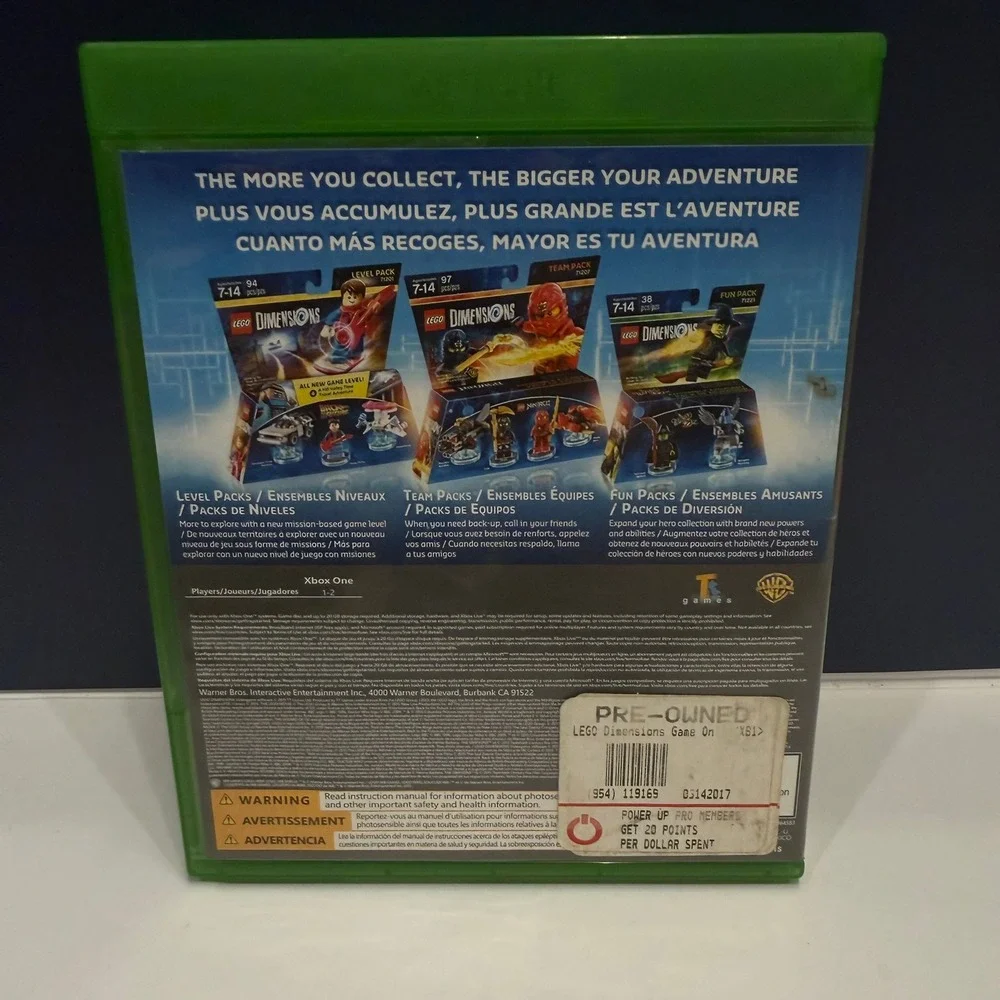 LEGO Dimensions Video Game Xbox One Standard Edition Green Case Action Adventure